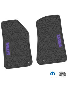 18-24 Jeep JL 2 Dr/Gladiator Front -Tire Tread/Scorched Earth Scene w/ Willys Insert - Black w/ Purple Insert