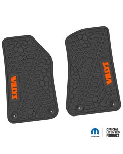 18-24 Jeep JL 2 Dr/Gladiator Front -Tire Tread/Scorched Earth Scene w/ Willys Insert - Black w/ Orange Insert