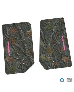 07-13 Jeep JK 2 Dr Front -Tire Tread/Scorched Earth Scene w/ Wrangler Insert - Rugged Woods w/ Pink insert