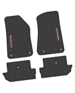18-24 Jeep JL 2 Dr Front and RearTire Tread/Scorched Earth Scene w/ Wrangler Insert - Black w/ Pink Insert