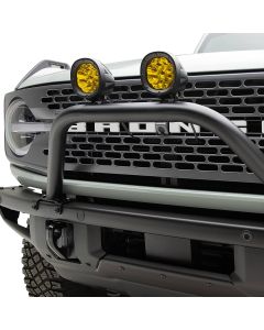ZROADZ 2021-2023 Ford Bronco Prerunner Baja Bar (Standard Hoop) LED Kit Includes (2) 4 inch Round Amber ZROADZ LED Pod Lights