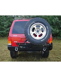 ROCKHARD REAR BUMPER W/TIRE CARRIER-XJ