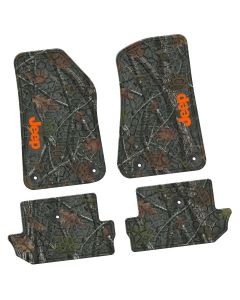 18-24 Jeep JL 2 Dr Front and RearTire Tread/Scorched Earth Scene w/ JEEP Insert - Rugged Woods w/ Orange insert