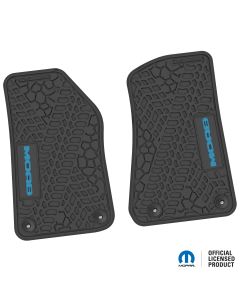 18-24 Jeep JL 2 Dr Front -Tire Tread/Scorched Earth Scene w/ MOAB Insert - Black w/ Light Blue Insert