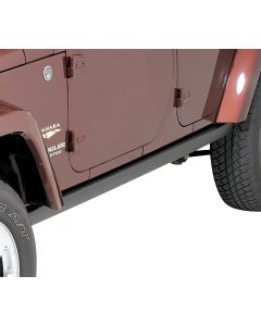 Mopar 82210586AD Production Rubicon Rock Rails in Satin Black for 07-18 Jeep Wrangler Unlimited JK 4 Door