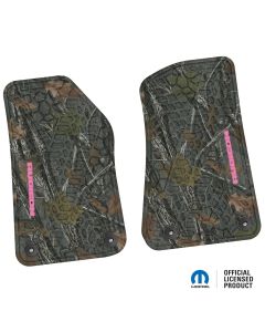 18-24 Jeep JL 2 Dr/Gladiator Front -Tire Tread/Scorched Earth Scene w/ Rubicon Insert - Rugged Woods w/ Pink insert