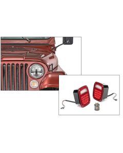 Quadratec  Gen II LED Headlights & LED Tail Light Kit for 76-86 Jeep CJ-5 & CJ-7