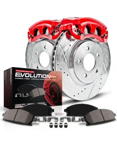 Power Stop KC2149 Front Z23 Evolution Sport Performance 1-Click Brake Kit with Powder Coated Calipers for 99-04 Jeep Grand Cherokee WJ with Akebono Calipers