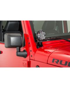 KC HiLiTES 7316 Windshield Light Mount Brackets in Black for 07-18 Jeep Wrangler JK