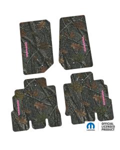 07-13 Jeep JKU 4 Dr Front and Rear -Tire Tread/Scorched Earth Scene w/ Sahara Insert - Rugged Woods w/ Pink insert
