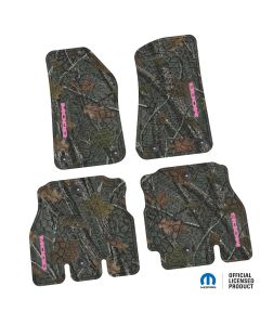18-24 Jeep JLU 4 Dr Front and Rear -Tire Tread/Scorched Earth Scene w/ MOAB Insert - Rugged Woods w/ Pink insert