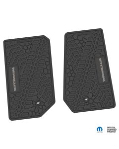 07-13 Jeep JK 2 Dr Front -Tire Tread/Scorched Earth Scene w/ Wrangler Insert - Black w/ Silver Insert