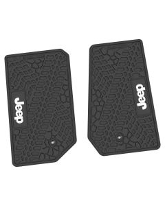 FlexTread Tire Tread/Scorched Earth Scene Front Floor Liners with JEEP Logo for 07-18 Jeep Wrangler JK