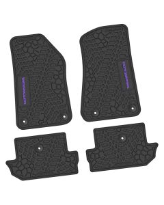 18-24 Jeep JL 2 Dr Front and RearTire Tread/Scorched Earth Scene w/ Wrangler Insert - Black w/ Purple Insert