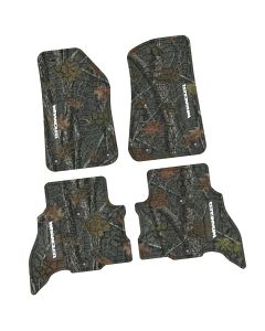 21-24 Jeep 4xe Front and RearTire Tread/Scorched Earth Scene w/ Wrangler Insert - Rugged Woods w/ White insert