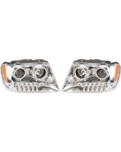 HEADLIGHTS 99-04 WJ PROJE W/HALO CHR    111044