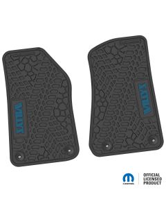 18-24 Jeep JL 2 Dr/Gladiator Front -Tire Tread/Scorched Earth Scene w/ Willys Insert - Black w/ Dark Blue Insert