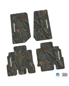 14-18 Jeep JKU 4 Dr Front and Rear -Tire Tread/Scorched Earth Scene w/ Wrangler Insert - Rugged Woods w/ White insert