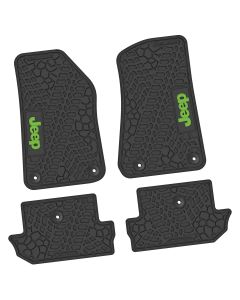 18-24 Jeep JL 2 Dr Front and RearTire Tread/Scorched Earth Scene w/ JEEP Insert - Black w/ Lime Insert