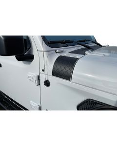 Warrior Jeep Outer Cowl Covers- JL & JT  Black Alum Dia Plate