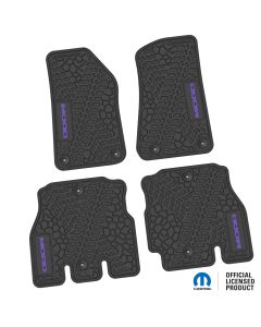 18-24 Jeep JLU 4 Dr Front and Rear -Tire Tread/Scorched Earth Scene w/ MOAB Insert - Black w/ Purple Insert
