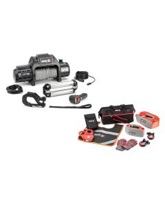 RES-Q WINCH 12K WITH STEEL WINCH CABLE W/STRAP STYLE RECOVERY KIT