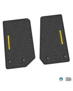 14-18 Jeep JK 2 Dr Front -Tire Tread/Scorched Earth Scene w/ Wrangler Insert - Black w/ Yellow Insert