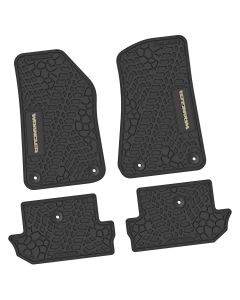 18-24 Jeep JL 2 Dr Front and RearTire Tread/Scorched Earth Scene w/ Wrangler Insert - Black w/ Tan Insert