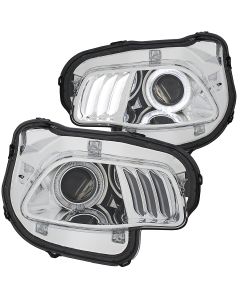Projector Headlights Chrome clear  w/ white & Red 14-18 CHEROKEE
