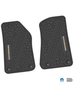 18-24 Jeep JL 2 Dr Front -Tire Tread/Scorched Earth Scene w/ Wrangler Insert - Black w/ Tan Insert