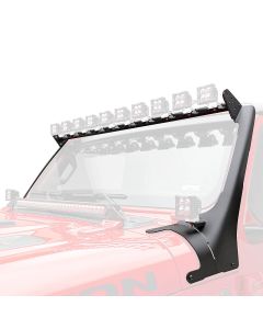 ZROADZ 2018-2023 Jeep Gladiator, JL Multi-LED Roof Cross Bar and 2-Pod A-Pillar Brackets ONLY, Holds (12) 3-Inch ZROADZ Light Pods