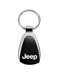 AUG TEAR DROP JEEP LOGO KEY CHAIN BLK