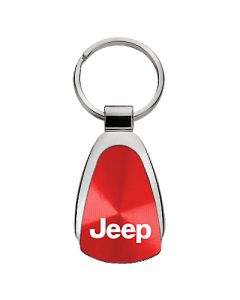 AUG TEAR DROP JEEP LOGO KEY CHAIN RED