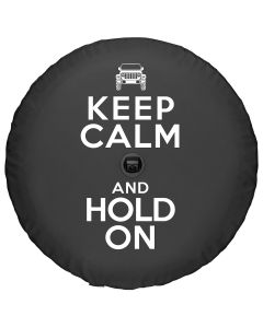 Boomerang Enterprises  Keep Calm and Hold On Logo Tire Cover for 18-20 Jeep Wrangler JL