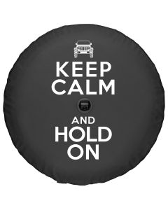Boomerang Enterprises  Keep Calm and Hold On Logo Tire Cover for 18-20 Jeep Wrangler JL