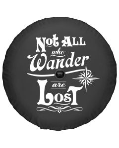 Boomerang Enterprises  Not All Who Wander Are Lost Logo Tire Cover for 18-20 Jeep Wrangler JL