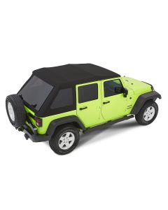 Bestop 54923-35 Trektop NX Glide Soft Top in Black Diamond  for 07-18 Jeep Wrangler JK 4 Door