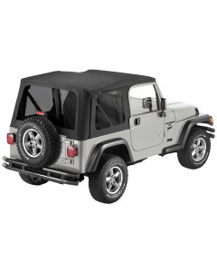 Bestop 79139-01 Sailcloth Replace-a-top Soft Top with Tinted Windows in Black Denim for 97-06 Jeep Wrangler TJ