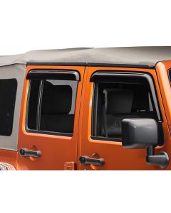 Black Horse Offroad 14-94249 Rain Guards in Smoke for 07-18 Jeep Wrangler JK Unlimited 4 Door