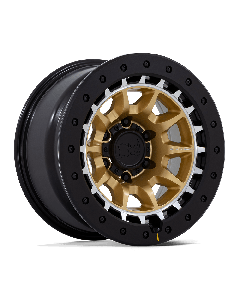 BR016 TUSK 17x8.5 5x5 in Matte Gold w/ Machined Ring 4.36 BS (-10mm)