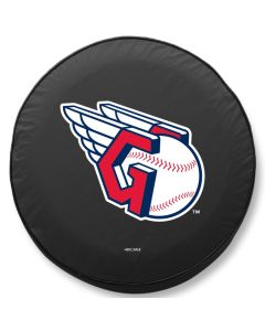 Cleveland Guardians Tire Cover - Size D10 - (30.75"x10") on Black Vinyl