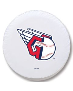 Cleveland Guardians Tire Cover - Size O - (21.5"x8") on White Vinyl