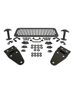 Crown Automotive RT34099 Black Stainless Steel Hood Set for 78-95 Jeep CJ Series & Wrangler YJ