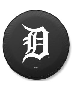 Detroit Tigers Tire Cover - Size H1 - (37"x12.5") on Black Vinyl