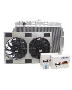 Griffin Radiator & Thermal Products CU-00160 ExactFit Series Short Aluminum Radiator with Center Filler & Manual Transmission Combo Unit for 73-86 Jeep CJ5, CJ7, and CJ8