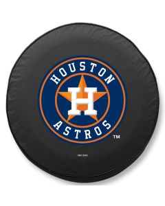 Houston Astros Tire Cover - Size A (34"x8") on Black Vinyl