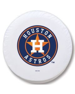 Houston Astros Tire Cover - Size H1 - (37"x12.5") on White Vinyl