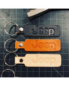 Jeep Merchandise  Jeep Text Logo Leather Keychains 