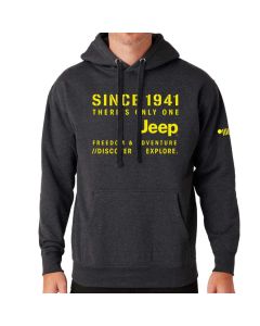 Mens Jeep Stencil Hoodie - Heather Charcoal 3XL