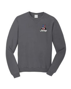 Mens/Unisex Jeep Wave Crew Sweatshirt Charcoal Large